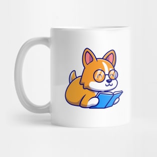 Corgi Reads Book Mug